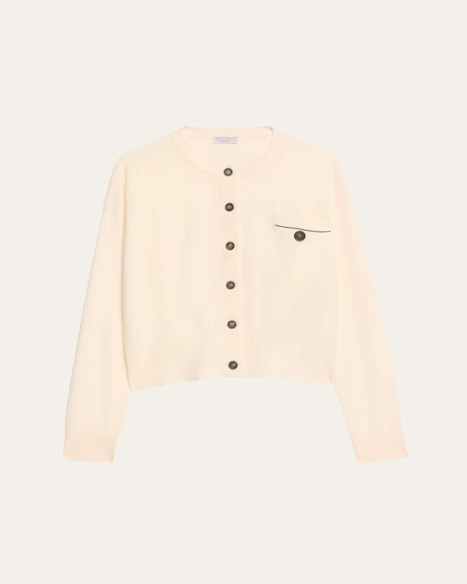 Monili Pocket Trim Cashmere Cardigan